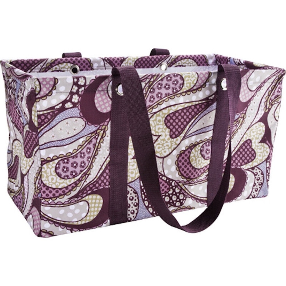 Thirty One Purple Paisley Large Utility Tote Bag